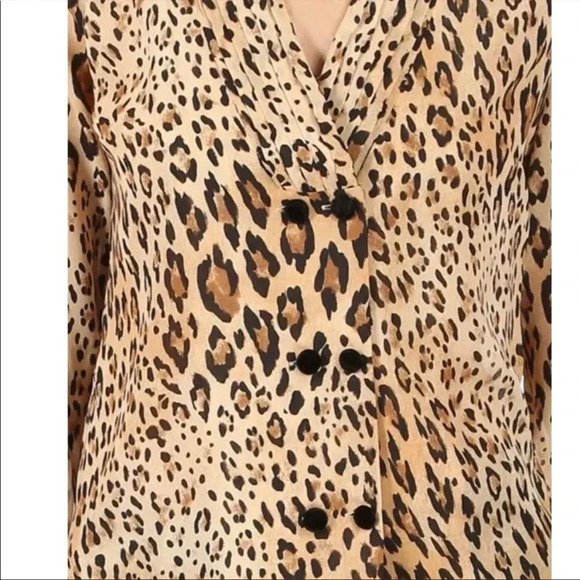 Frame Denim leopard double breasted blouse - Picture 3 of 14